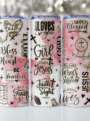 A girl who loves Jesus 20 oz skinny tumbler
