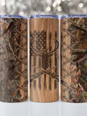 Deer head and Flag Tumbler