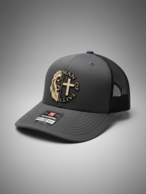 Man of Faith Richardson 112 Leatherette Patch Trucker Hat